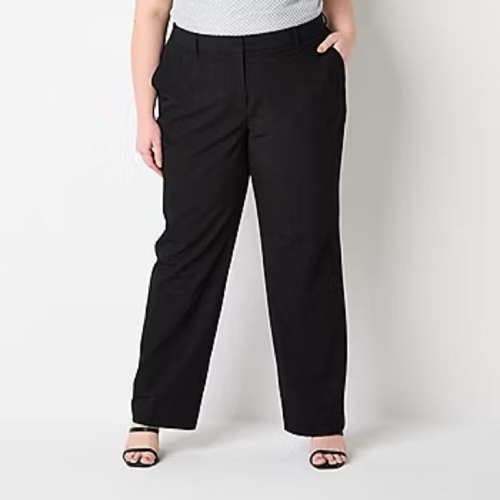 Worthington Women Size 22W curvy fit black trousers